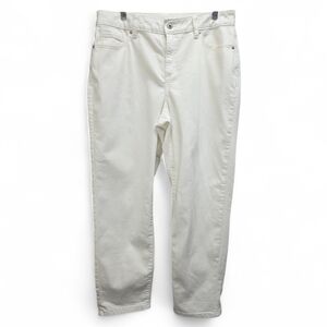Style & Co White Girlfriend Jeans Size 14 Classic 5 Pocket Button Zip Relaxed